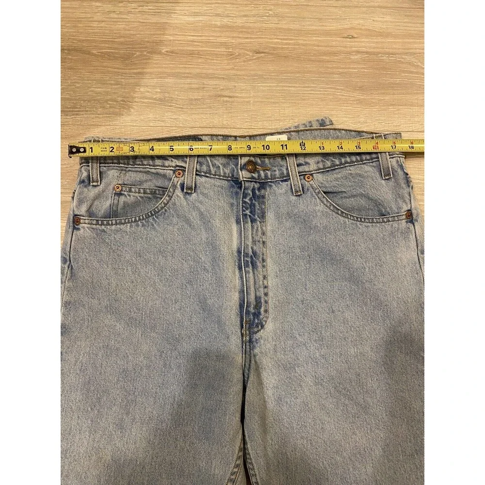 Levis 505 Regular Fit Light Wash Blue Denim Jeans 35x29 Orange Tab 1994 Vintage